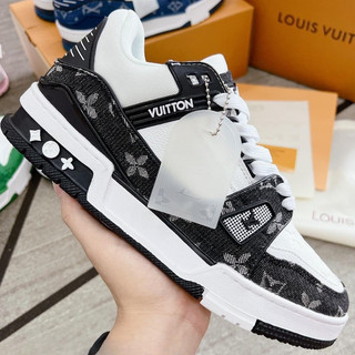  Giày LV Louis Vuitton Trainer Black White Giày Bản best da thật đế tăng chiều cao full phụ kiện. Gnar Sneaker 