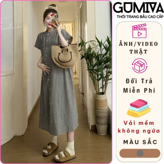 Đầm Suông, Váy Bầu Mùa Hè Thiết Kế Dáng Dài Sọc Kẻ Caro Chất Vải Mát Mẫu Mới hot Trend 2024 Cao Cấp