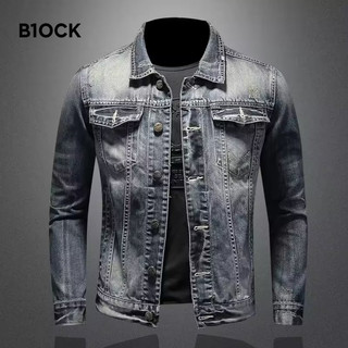 B1OCK Áo khoác jean nam Jacket nam 2024 NEW STYLE MNK2451INW 26Z240628