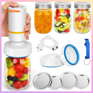 Aislerbee 1 Bộ Bình Hút Chân Không Máy Bơm Điện Rộng Thông Thường Nắp Miệng Nắp Dụng Cụ Mở Đầu Nối Đóng Hộp Thực Phẩm Hút Chân Không Tiết Kiệm Niêm Phong Bộ Phụ Kiện Bình