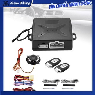 Aiseo-Motor Hệ thống báo động ô tô đa năng Đánh lửa động cơ Nút nhấn không cần chìa khóa Khởi động từ xa