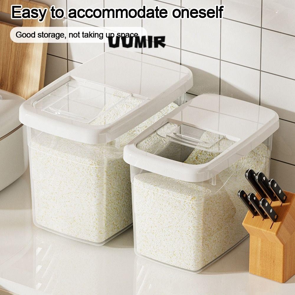 Xô cơm, Hộp đựng ngũ cốc gạo chống ẩm trong suốt, Hộp đựng ngũ cốc chống rò rỉ dung tích lớn tiện lợi