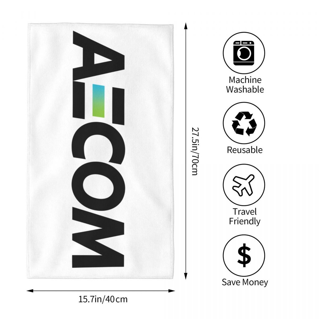 AECOM Logo Thấm Hút Khăn Vuông Khăn Mặt Đi Biển Khăn Tay Khăn Tắm Chạy Bộ Thể Dục Yoga Khăn Thấm Hút