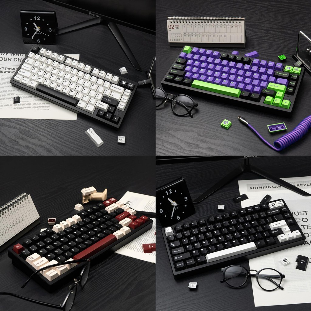 Keygenius PBT double Shot Keycaps WOB BOW EVA Rome cherry profile Keycaps Bộ cho Bàn Phím Cơ