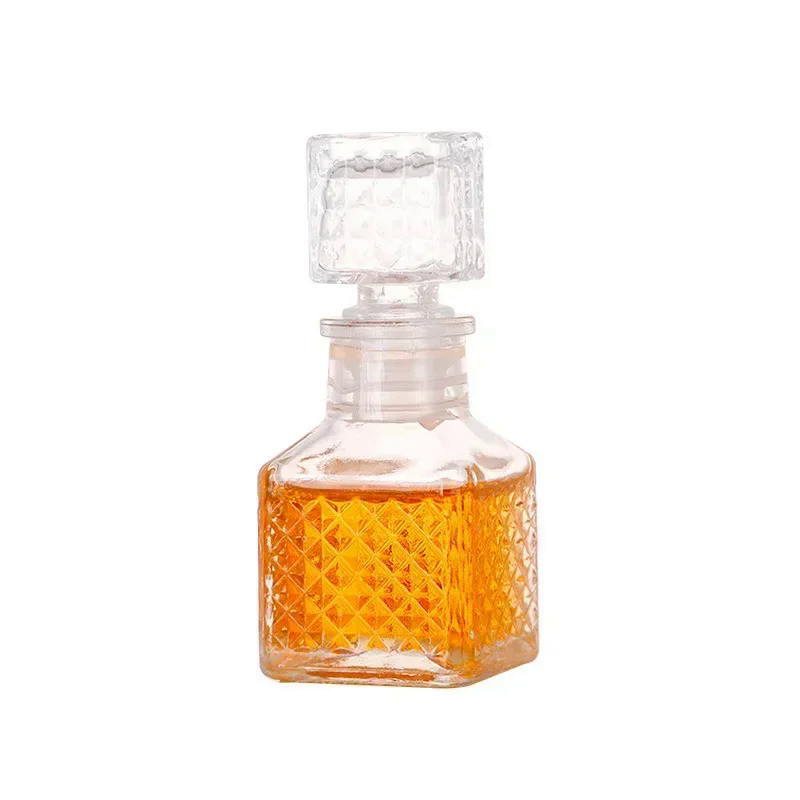 Chai Thủy Tinh Cho Rượu Scotch Bourbon, Rượu Whisky, Nhỏ, Không Chì, 50ml