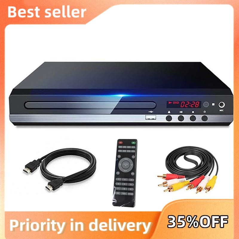 Đầu DVD 1080P HD Home DVD Player Box cho TV Tất cả các vùng DVD miễn phí CD-Di Player AV-Output EVD 