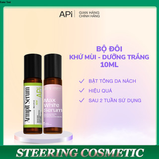Bộ đôi khử mùi làm trắng nách API 15ml, Son nách API trắng nách, mờ thâm, cấp ẩm nách,  - Steering Cosmetics