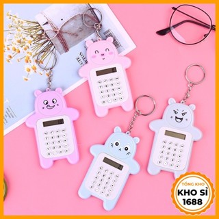 Máy tính cầm tay học sinh mini hình gấu dễ thương sáng tạo nhiều màu nhỏ gọn bỏ túi tiện dụng E958