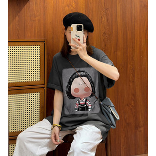 Hiixiivi [Mới 100% Cotton] Áo thun ngắn tay nữ Tee Baggy Nam Nữ Baggy Tròn Unisex Cổ dáng rộng Unisex Tee 4 / 12
