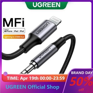 Cáp chuyển đổi âm thanh UGREEN từ MFi Lighting sang 3.5mm 1M gốc thích hợp cho iPhone 11promax/7/8plus/XRr/XS