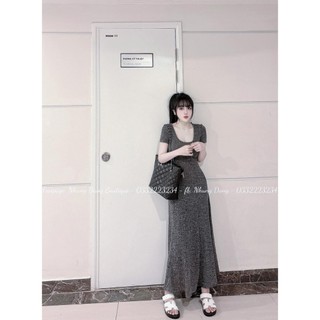 Đầm thun gân suông cổ vuông ngắn tay - Lựa chọn hoàn hảo cho mùa hè TTGB0165