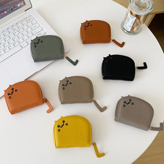 Hoạt Hình Dễ Thương Mèo Nữ Ví Mini Da PU Nhiều Thẻ Có Dây Kéo Ví Đựng Tiền Xu