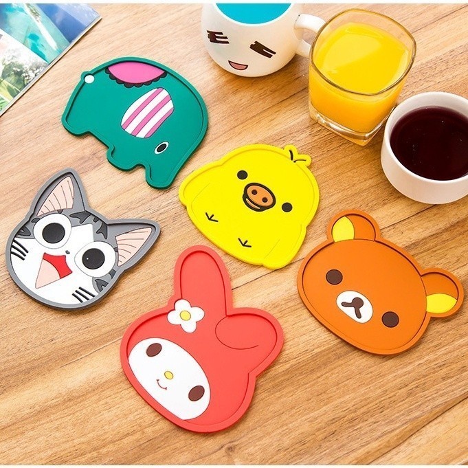 HS888 - Miếng Lót Ly Hình Thú Bằng Silicon