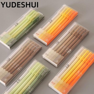 YUDESHUI Gel Đen YudhUI, Bút Chữ Ký Viết Mịn Bằng Nhựa, Phụ Kiện Văn Phòng 6 Cái / bộ Văn Phòng Phẩm Sinh Viên Màu Gradient Bút Trung Tính Văn Phòng Phẩm