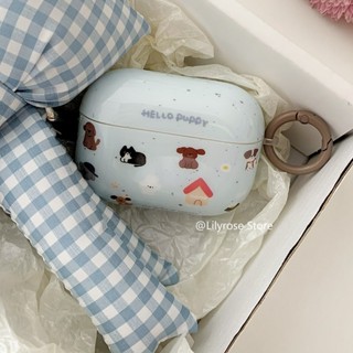 Ốp Lưng Cho AirPods Pro AirPods 1 2 3 Apple Tai Nghe Không Dây EarPods Bảo Vệ Hoạt Hình Chó Con Doggy Blue Imd Tpu Sang Trọng Có Dây Đeo