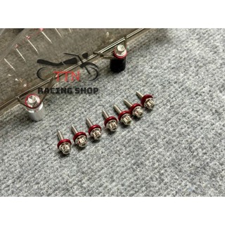 Combo 7 ốc pô e tặng kèm long đền đỏ 5li23 đầu trụ salaya inox 304