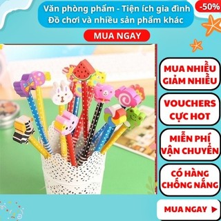 Bút chì nhiều màu kèm tẩy hình cute - Viết chì đen có gôm hình thú ngộ nghĩnh, Aplusmart