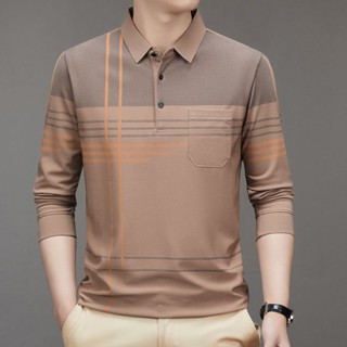 Áo Sơ Mi Polo Dài Tay Trung Niên Và Ông Già Quần Áo Xuân Thu Áo Rời