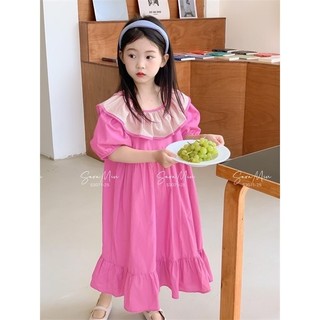 Váy hồng cổ bèo s3071- zun kids