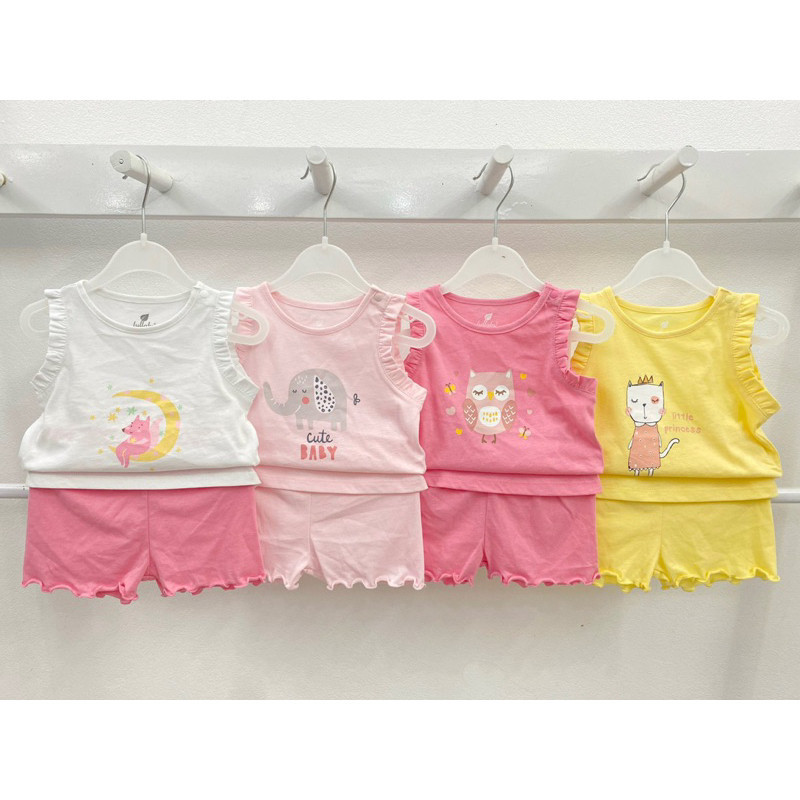 Bộ quần áo ba lỗ Lullaby cho bé trai bé gái chất cotton mềm mát mẫu mới nhất 2024