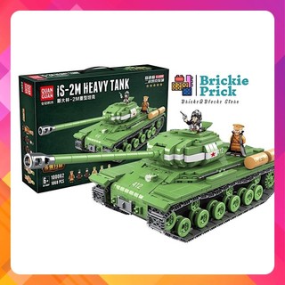 Non lego army is- 2m heavy tank - mô hình láp ráp xe tăng chiến đấu lego- brickie prick