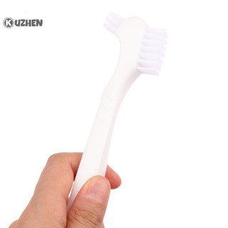 Kuzhen 1 chiếc răng giả bàn chải đánh răng cứng / mềm lông đôi cho răng giả bàn chải tuyệt vời làm sạch toàn bộ cho nam nữ hot