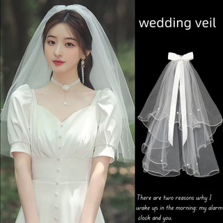 Phụ kiện tóc che mặt đám cưới nơ siêu cổ tích