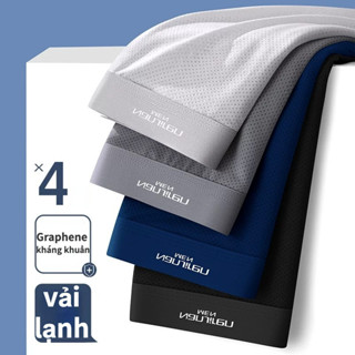 BKING Quần Lót Boxer Vải Lưới Thoáng Khí Màu Trơn Thời Trang Mùa Hè Cho Nam  , quần lót nam , quần xì nam , quần sịp boxer , quần sịp nam boxer , quần sịp nam thun lạnh , boxer nam