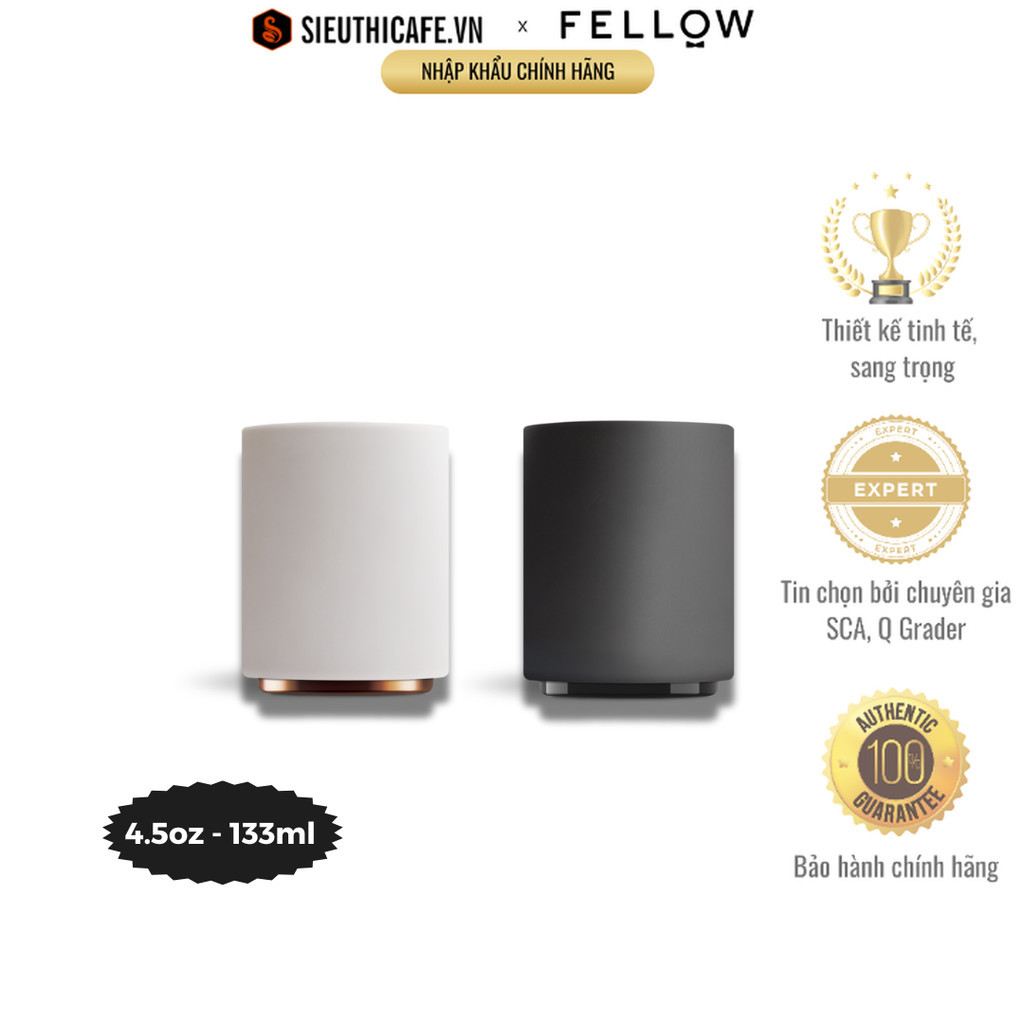 Ly Sứ Fellow Monty Milk Art Cups - Cortado - 4.5oz/133ml - Màu Trắng/Đen