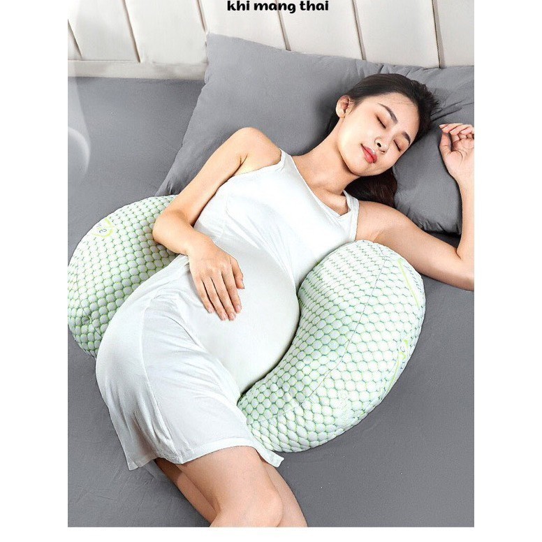 Gối Ôm Bầu 2 in 1 thông minh chủ động tháo rời kê lưng, đỡ bụng, kê chân giảm tối đa đau lưng cho mẹ MisanHCM