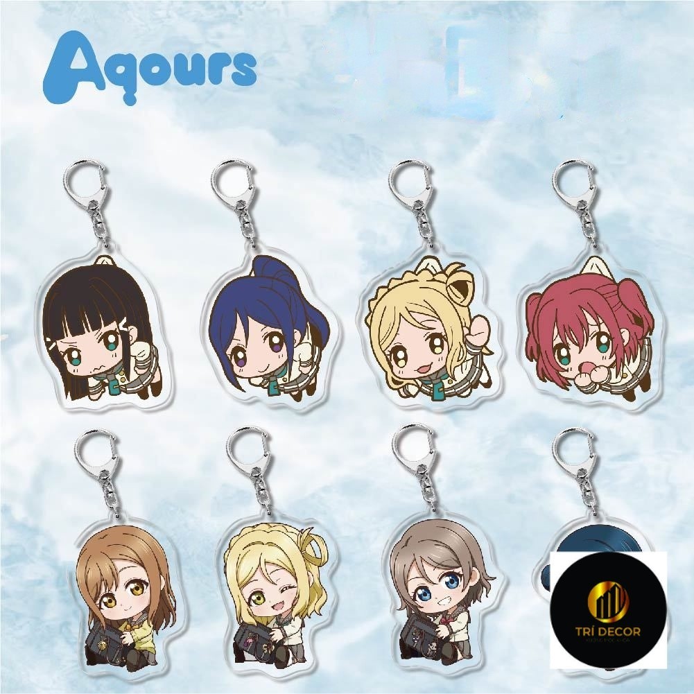 Love Live Ánh Nắng Mặt Trời Móc Khóa Hoạt Hình LoveLive Aqours Xinh Xắn