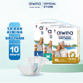 Tã Dán Người Lớn Aiwina Siêu Mỏng Và Siêu Mềm Size M/L/XL 10 Miếng/Túi