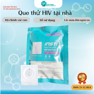 Que thử HIV cao cấp INSTI HIV SELF TEST lấy máu đầu ngón tay kết quả chính xác trên 99% date 12/2024