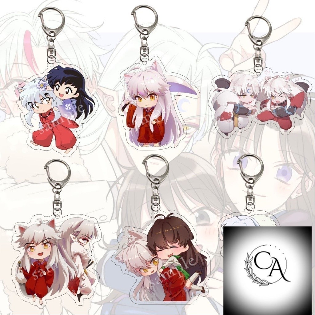 Móc Khóa In Hình Inuyasha Higurashi Kagome Sesshoumaru Kikyou Dễ Thương