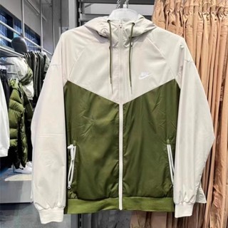Áo khoác nam Nike có mũ trùm đầu dệt nhẹ Áo khoác thể thao thể thao chống gió 727325