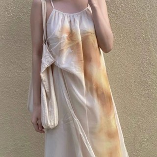 Yuewen Seaside Ảnh Sling Đầm Bầu Không Khí Cao Cấp Sanya Kỳ Nghỉ Sang Trọng Dây Váy Dài Đi Biển