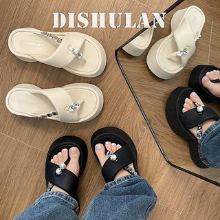DISHULAN  dép sandal nữ dép bánh mì nữ dép bánh mì Chống Trượt Đẹp đẽ Mềm mại Hiện đại Phong cách đơn giản Lịch sự Trẻ trung FDL24520YL 25Z240621