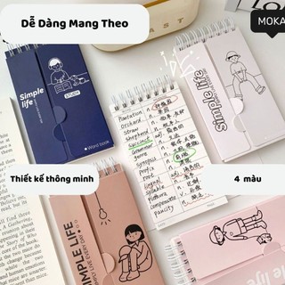Sổ Tay 160 Trang MOKA SIMPLE LIFE Basic Sổ Lò Xo Học Từ Vựng Mini