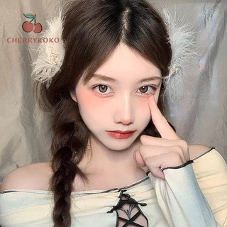 (🍒CKK) Lông Mũ Kẹp Tóc Siêu Cổ Tích Cô Gái Đáng Yêu Phong Cách Retro Phụ Kiện Tóc