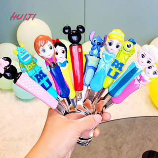 Muỗng tập ăn cho bé họa tiết disney 3d muỗng ăn inox trẻ em hình frozen elsa mickey minnie và princess car disney nổi 3d cho bé trai gái