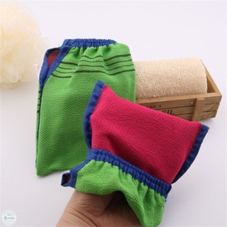 Găng tay tắm Dụng cụ tắm Hình dạng sọc Massage cơ thể Bàn chải tắm Máy mát xa lưng Khăn tắm Khăn tắm sợi Máy chà cơ thể màu xanh Bàn chải cơ thể tắm đơn WE