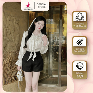  Áo Sơ Mi Lụa Blouse Satin Tay Phồng Xếp Nếp Thiết Kế Thời Trang Nữ N205 | XƯỞNG MAY NGỌC QUYÊN 