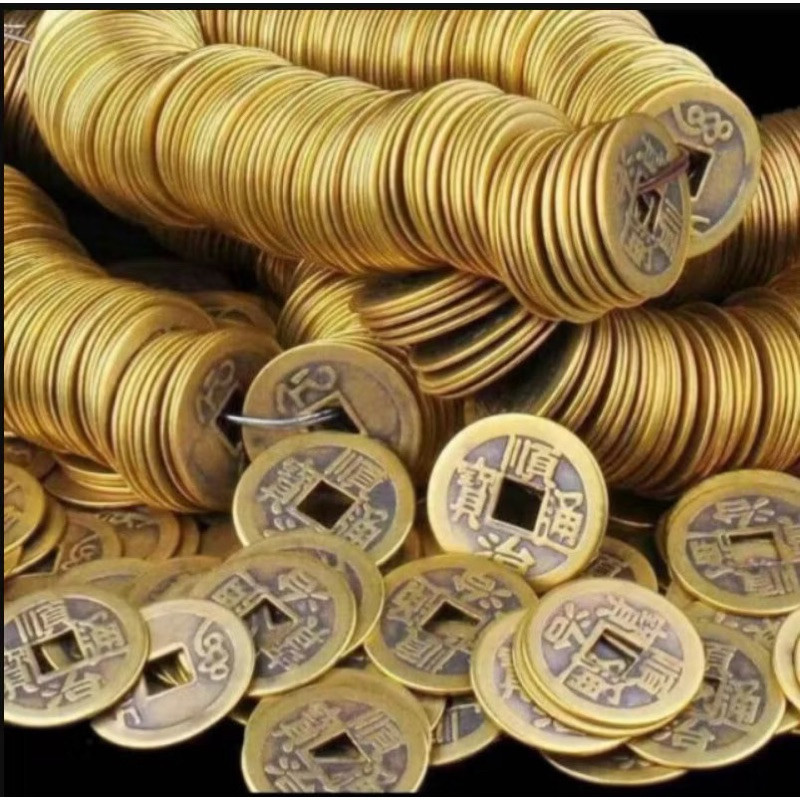 [ phú quý ] Sỉ 200/500/1000 đồng xu phong thuỷ, đồng xu âm dương bỏ ví