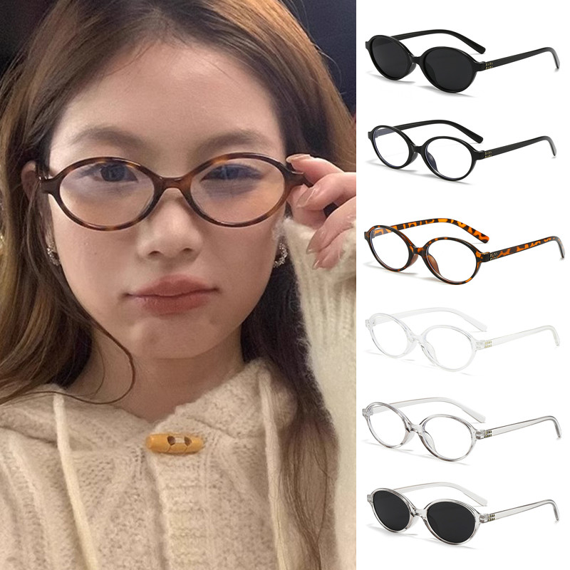 🍑RY🍑Mắt kính gọng cận nữ form Oval dẹt Y2k Phong cách Hàn Quốc Hot trend