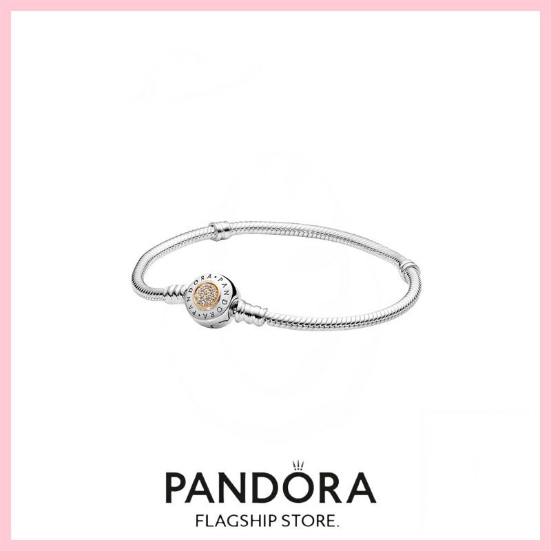 [Miễn thuế] PANDORA100% chính hãng S925 bạc Moments PANDORA vòng tay vàng bạc cổ điển mới V8ES
