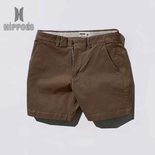 Quần Short kaki nam phom ngắn màu nâu cơ bản, chất kaki thun co giãn nhẹ, mềm mịn