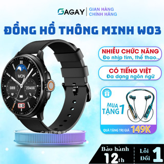Đồng hồ thông minh Smart Watch W03 Pro, đồng hồ thể thao điện tử theo dõi sức khoẻ, công nghệ cao GD415