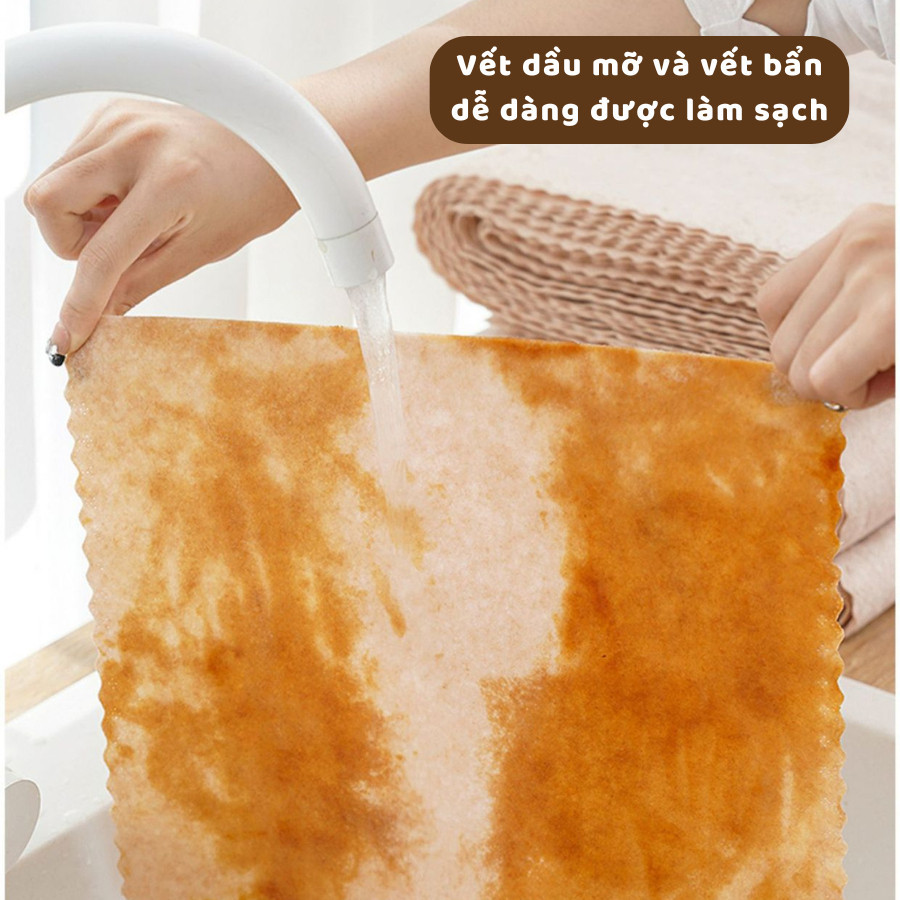 Set 10 Khăn Lau Xơ Mướp Sợi Tự Nhiên Thấm Hút Tốt, Khăn Lau Chén Dĩa Chống Dầu Mỡ, Tái Sử Dụng | BigBuy360 - bigbuy360.vn