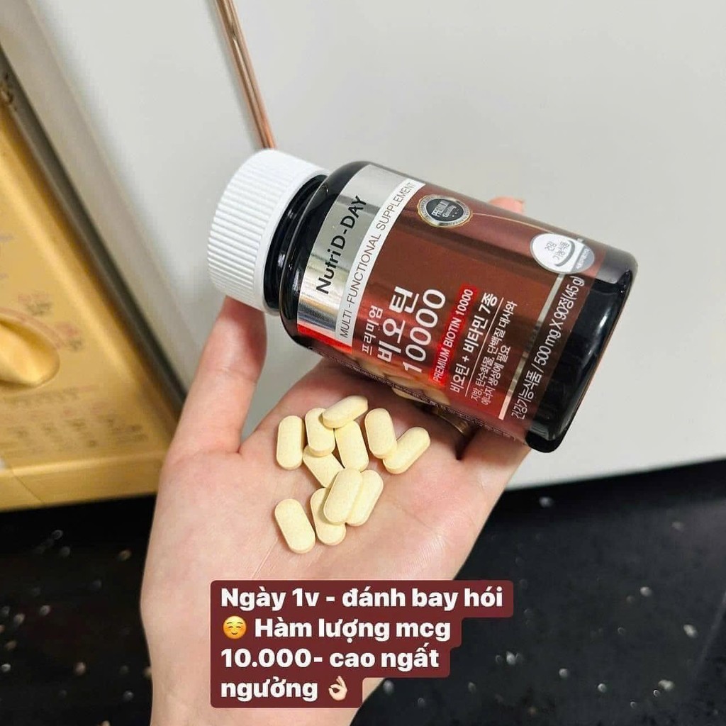Viên uống hỗ trợ mọc tóc Nutri D-Day Biotin 10000MG 90V