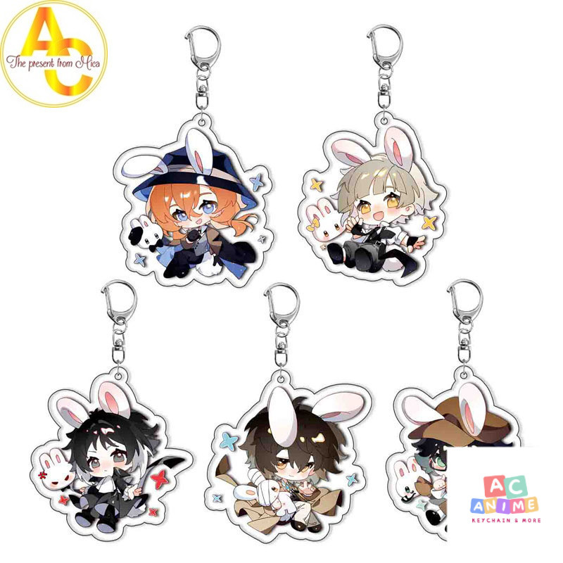 Bungou Đi Lạc Chó Acrylic Móc Khóa Dazai Osamu Nakajima Atsushi